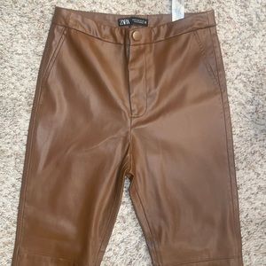 Faux leather pants